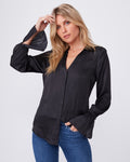 Paige Abriana Flared Cuff Shirt in Black