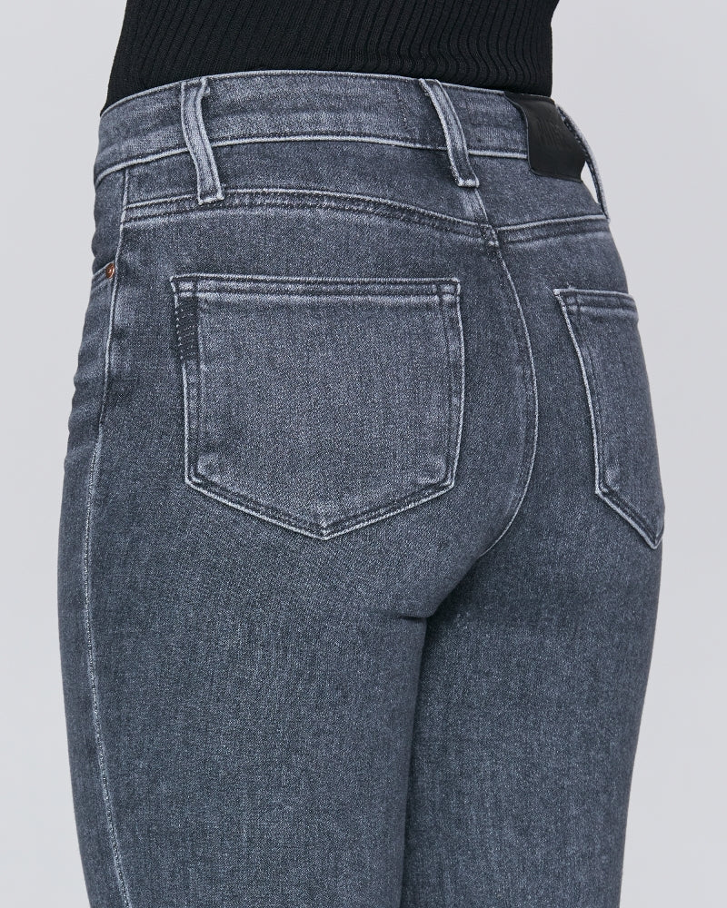 Paige Cindy Hi Rise Straight w Raw Hem in Ash Black