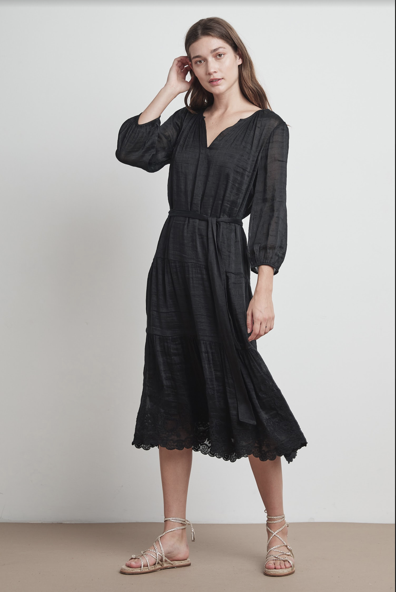 Velvet Adeline Schiffli Lace Dress