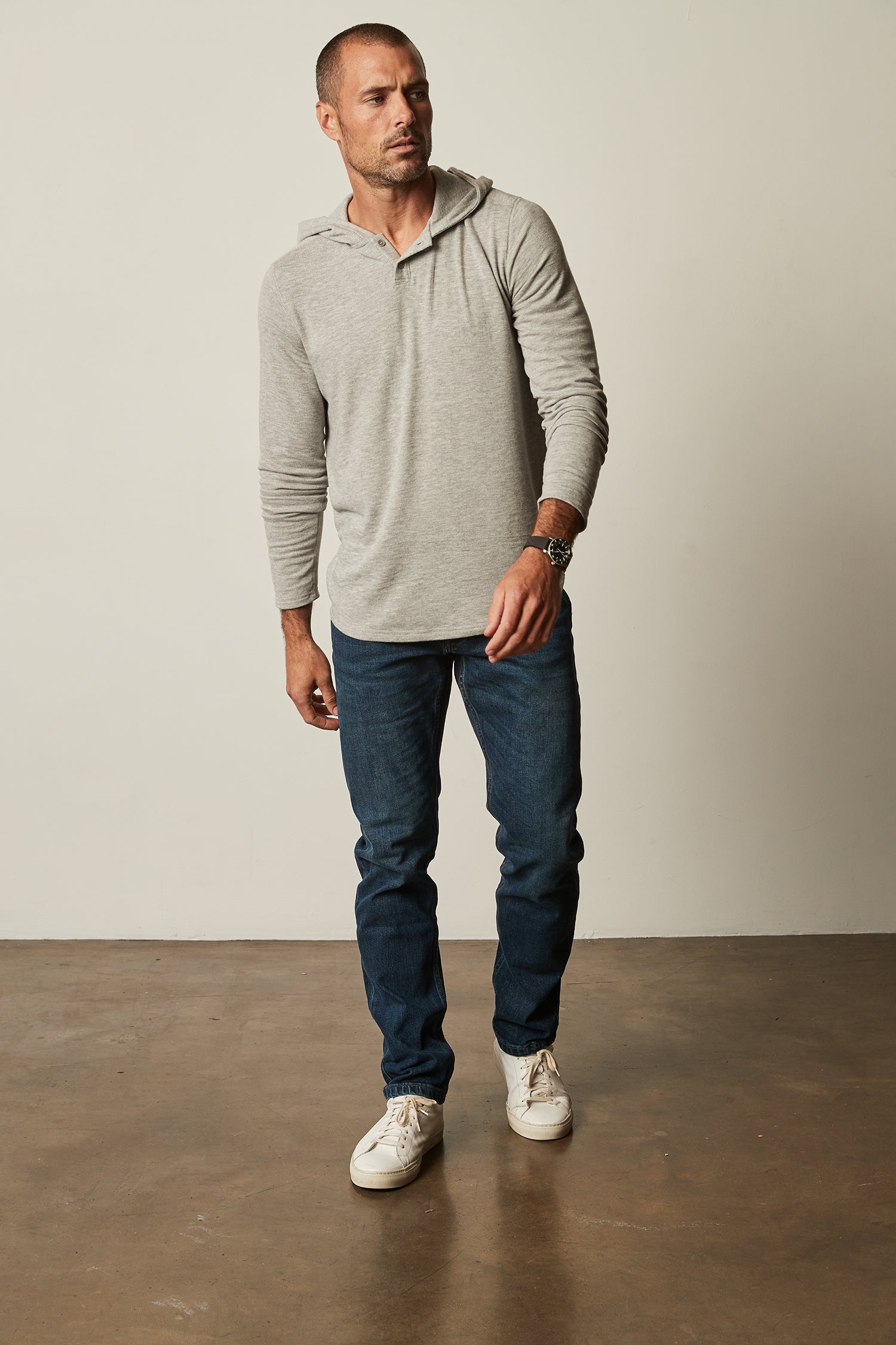 Velvet Men's Byrd02 Cozy Jersey Hoody - Medium Heather Grey