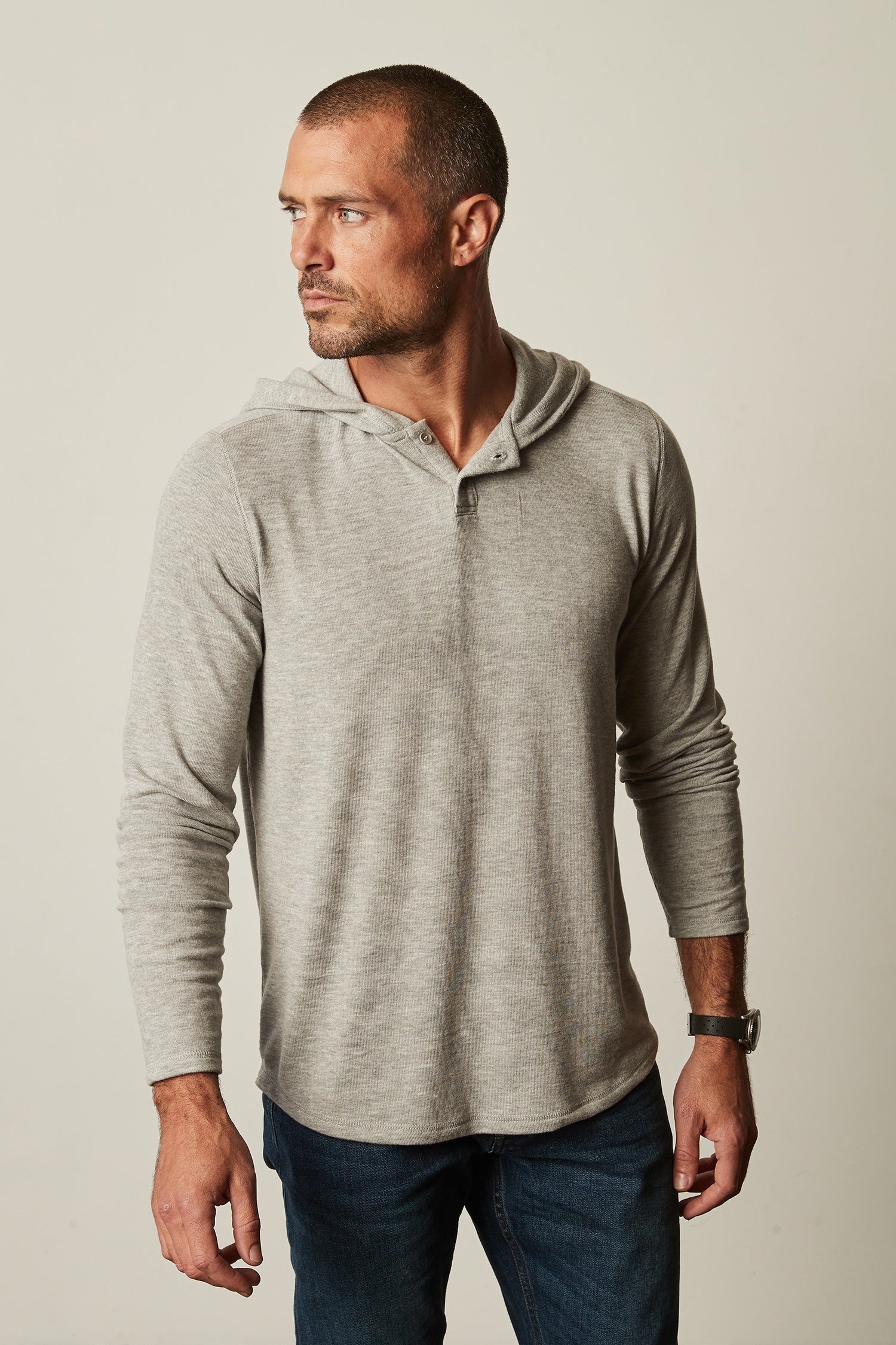 Velvet Men's Byrd02 Cozy Jersey Hoody - Medium Heather Grey