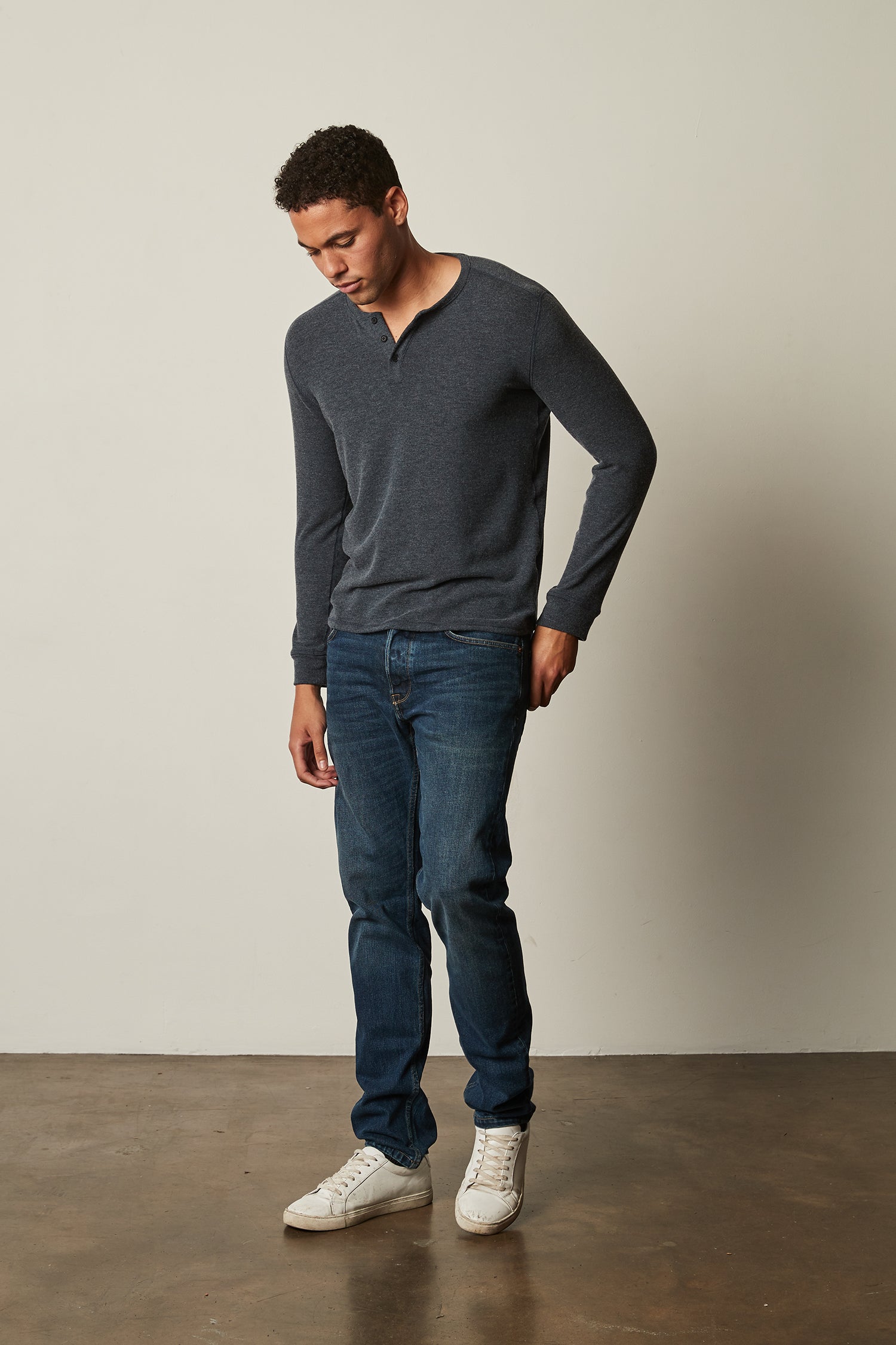 Velvet Men's Faust01 Cozy Jersey Henley - Cortez