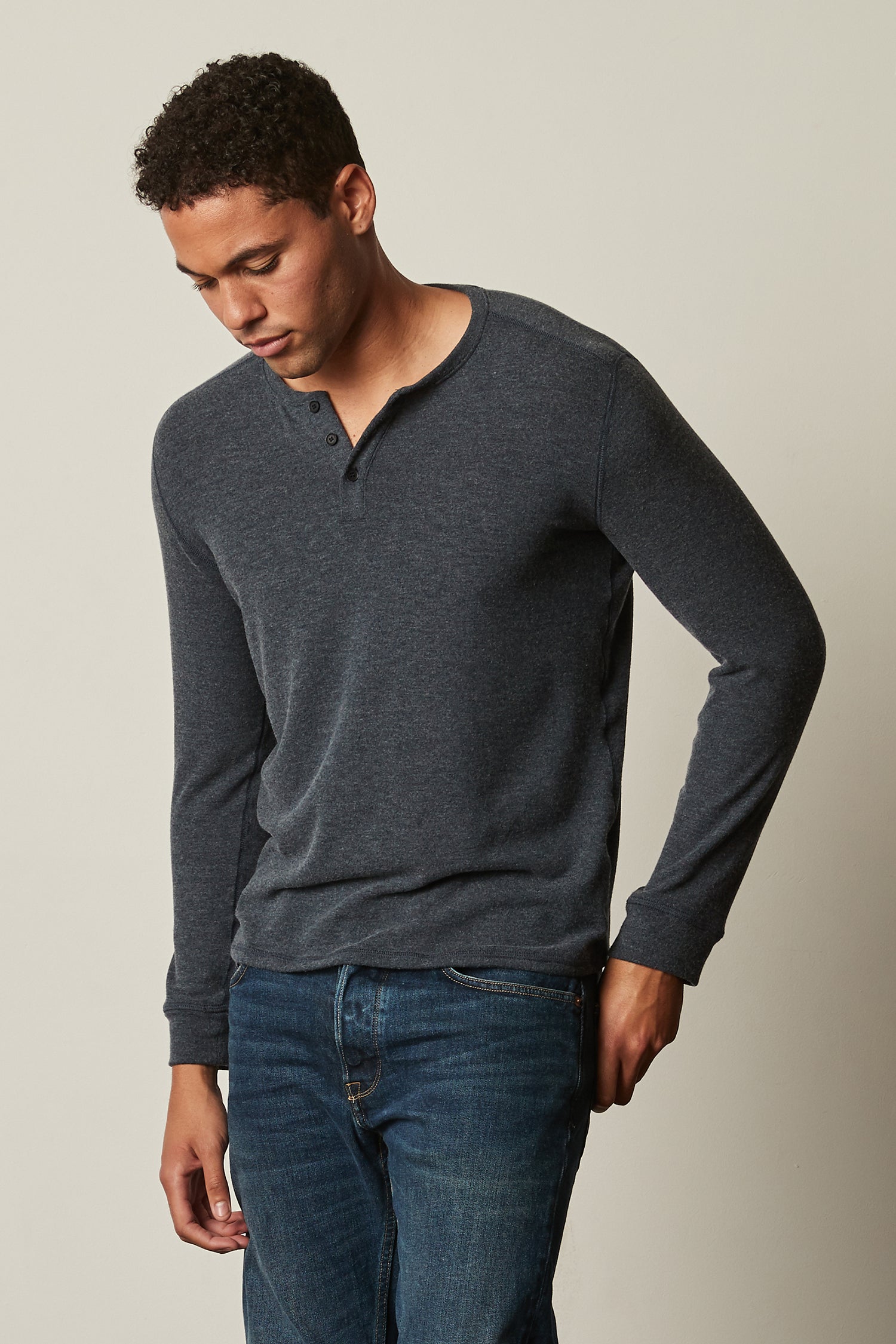 Velvet Men's Faust01 Cozy Jersey Henley - Cortez