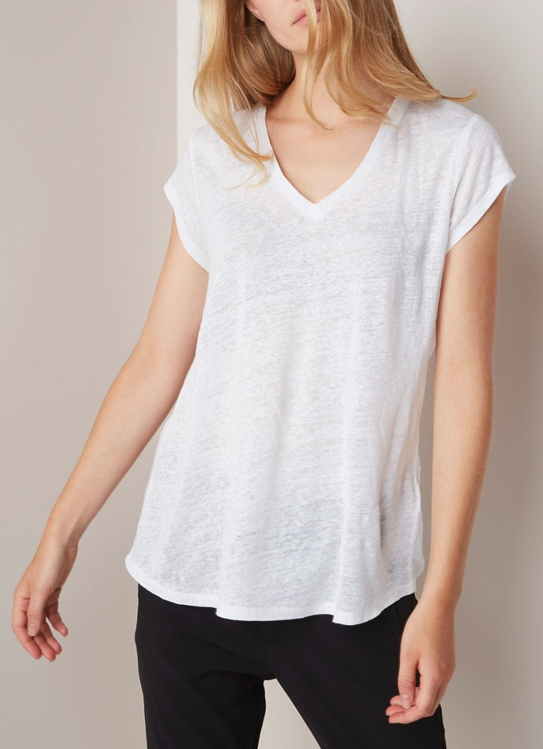 InWear Caurals Linen V-Neck Short Sleeve Tee