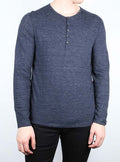 John Varvatos Melange L/S Knit Henley - Midnight