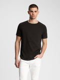 John Varvatos CONNOR S/S CREW WITH CONTRAST STITCH Black