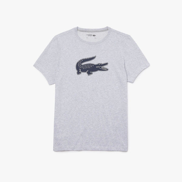 Lacoste SPORT 3D Print Crocodile Breathable Jersey T-shirt - Grey