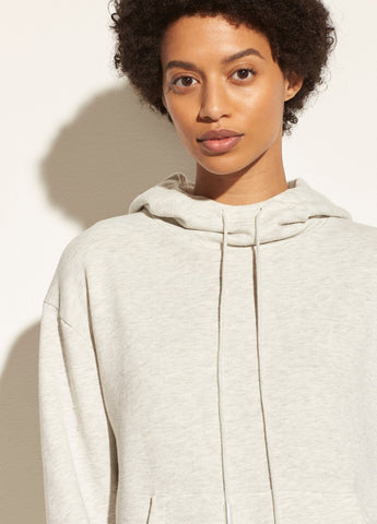 vince. essential comfort hoodie in light heather grey