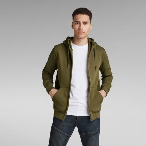 G-STAR Premium Core Hooded Zip Sweater - Cavalry