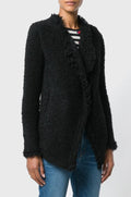 IRO Campbell Frayed Boucle-Knit Jacket - Black