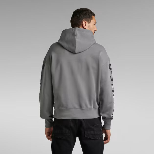 G-STAR Sleeve Graphics Loose Hooded - Granite