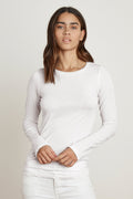Velvet Zofina05 Gauzy Whisper Classic L/S Top in White