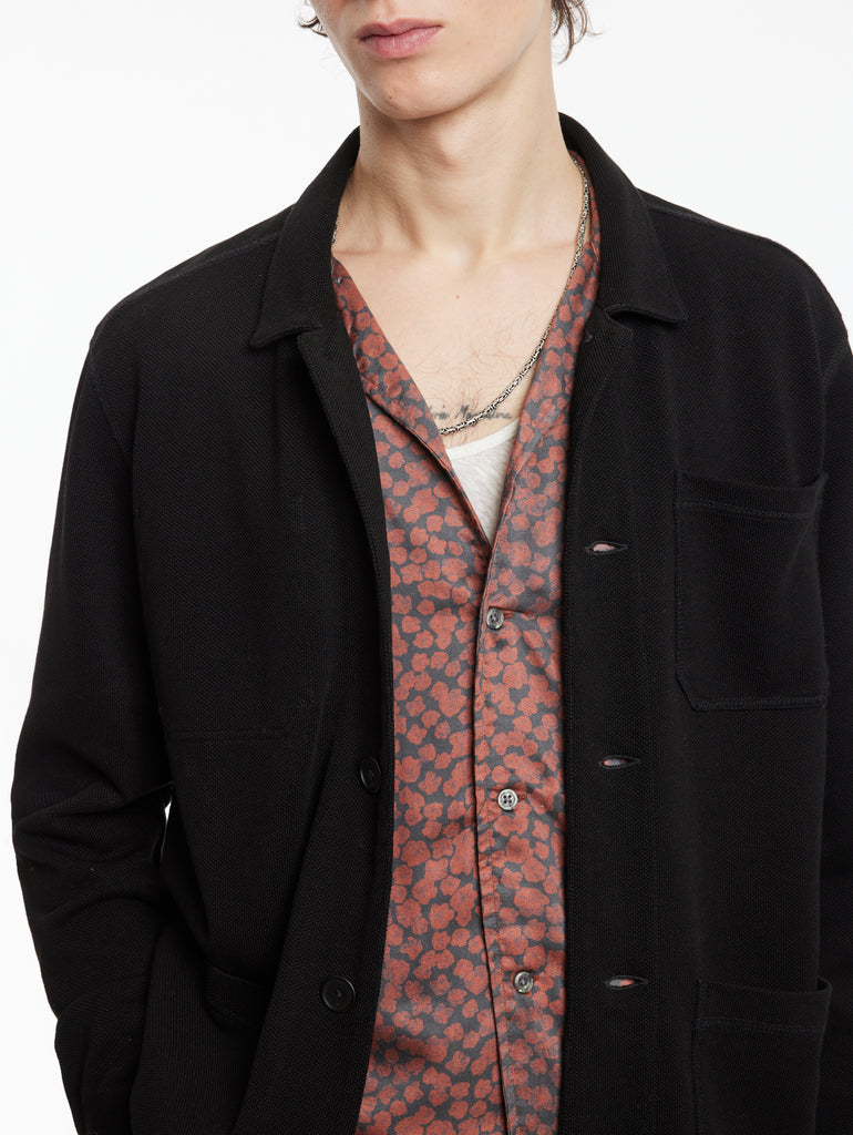 John Varvatos Long Seed Stitch Chore Jacket - Black