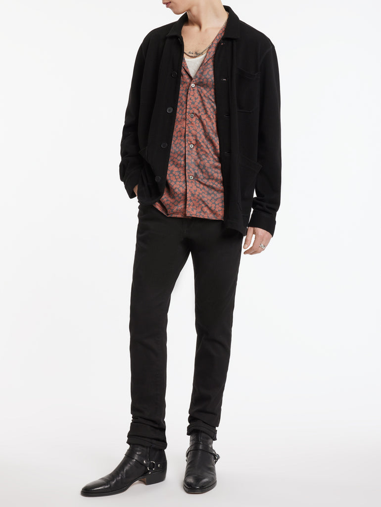 John Varvatos Long Seed Stitch Chore Jacket - Black