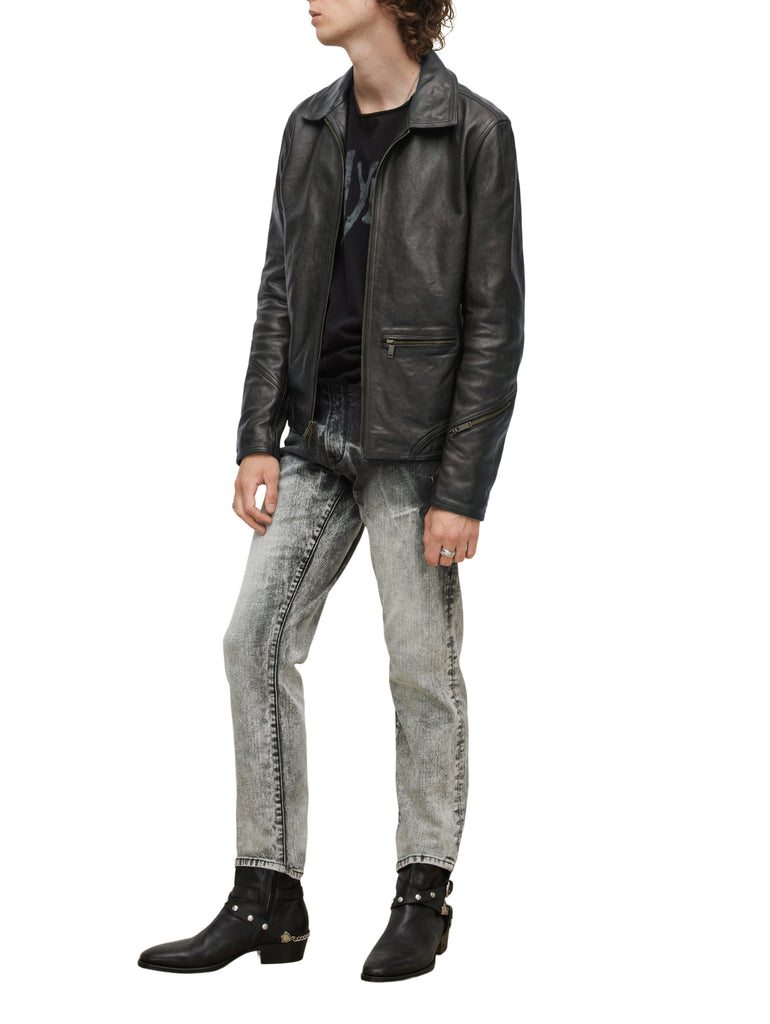John Varvatos DEGRAW Leather Blouson Jacket - Black