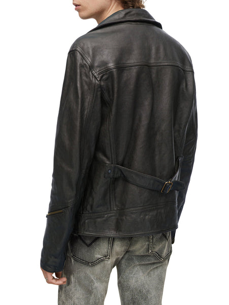 John Varvatos DEGRAW Leather Blouson Jacket - Black