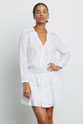 Rails Jasmine l/s linen dress in White Lace Detail