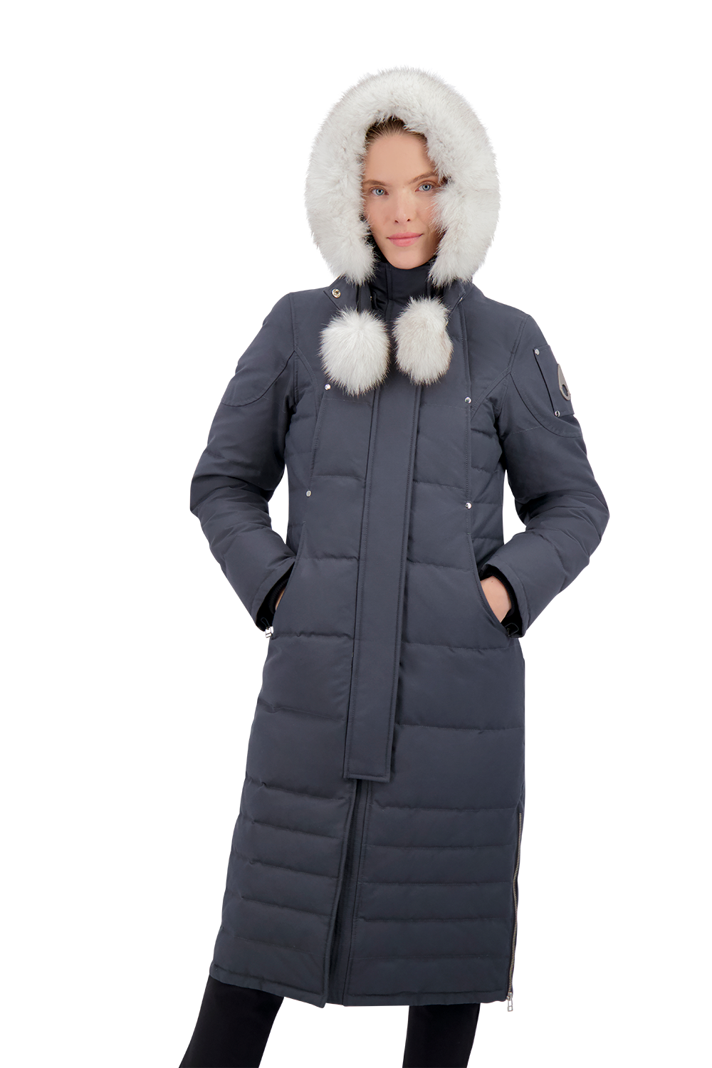 クリストファー・マコス　Schicker Schund　NYパンク Moose Knuckles Women's Saskatchewan Parka - Granite w/Nat Fox