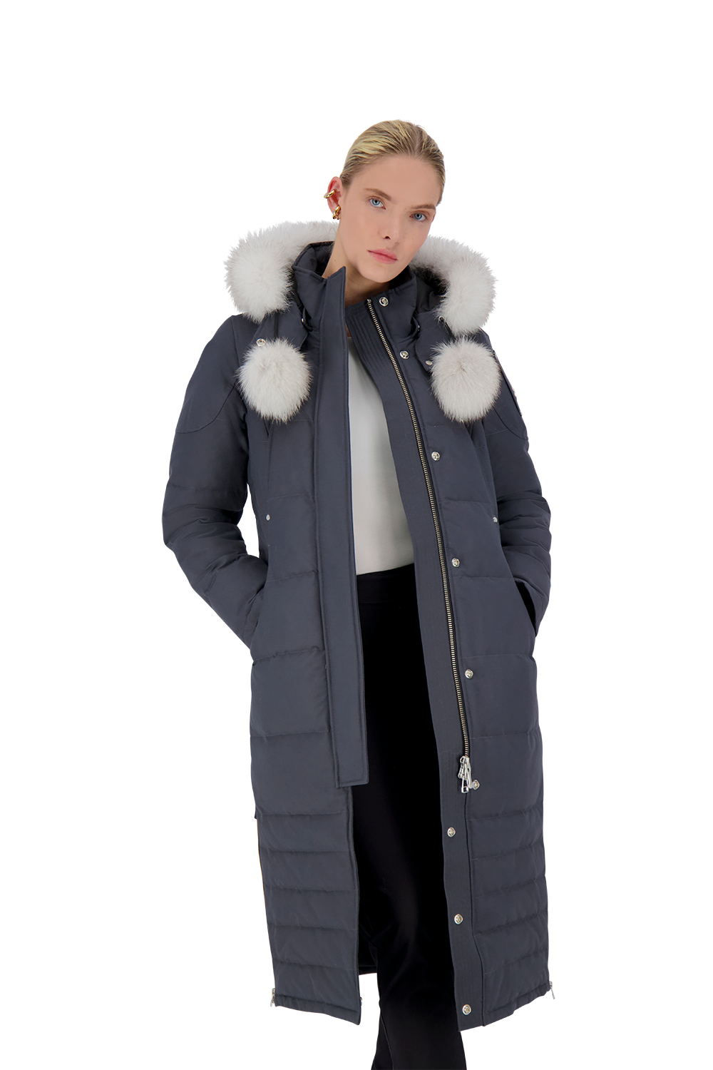 Moose Knuckles Women's Saskatchewan Parka - Granite w/Nat Fox