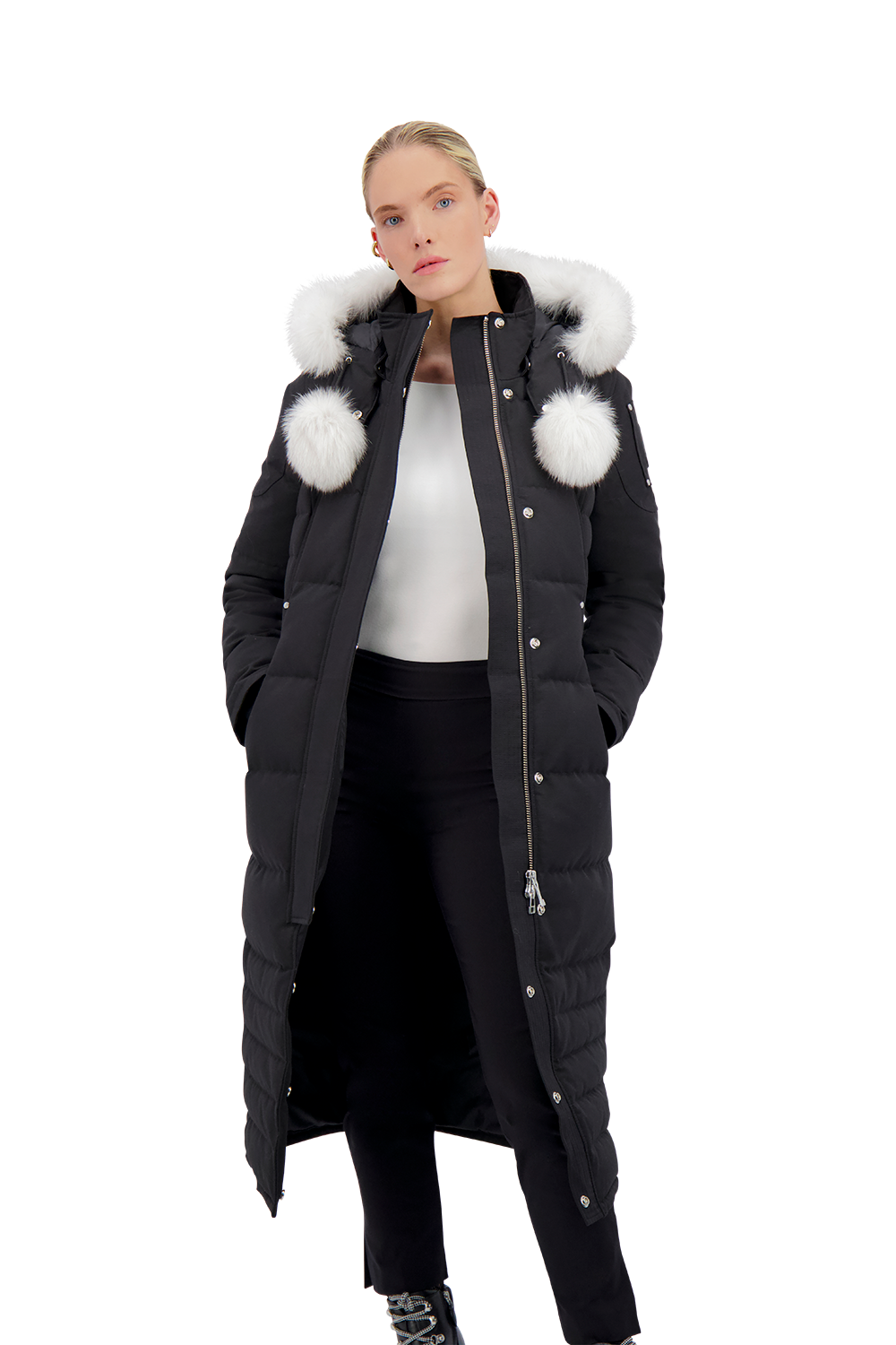 Moose Knuckles Women's Saskatchewan Parka - Black w/Nat Fox