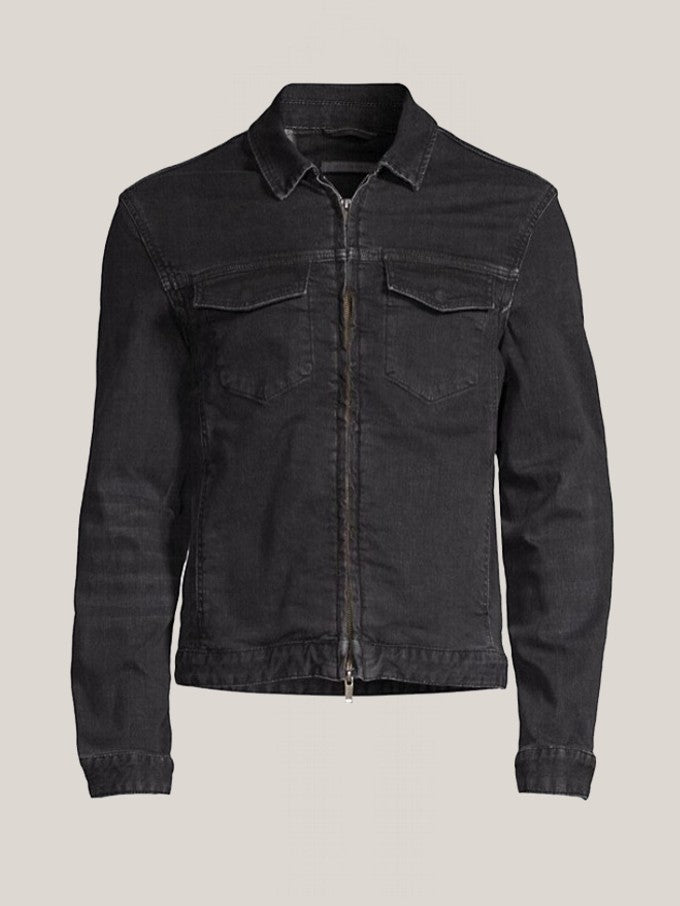 John Varvatos Benny Modern Trucker Jacket - Black Sand