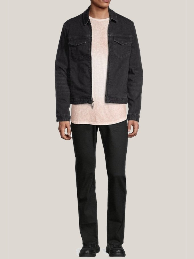 John Varvatos Benny Modern Trucker Jacket - Black Sand