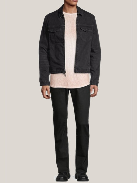 John Varvatos Benny Modern Trucker Jacket - Black Sand