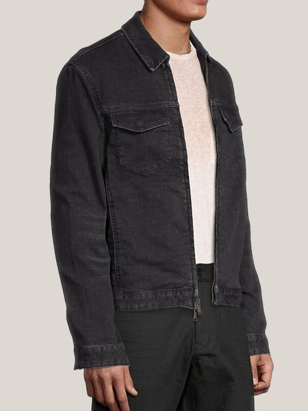 John Varvatos Benny Modern Trucker Jacket - Black Sand