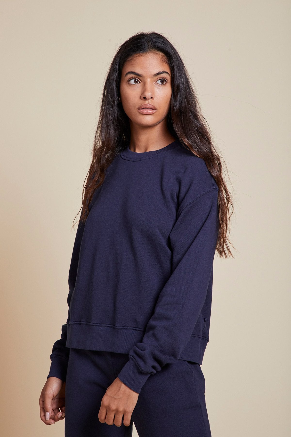 Velvet Ynez Organic Fleece Pullover in Navy