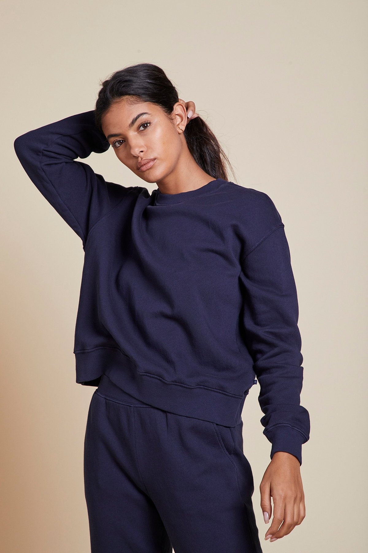 Velvet Ynez Organic Fleece Pullover in Navy
