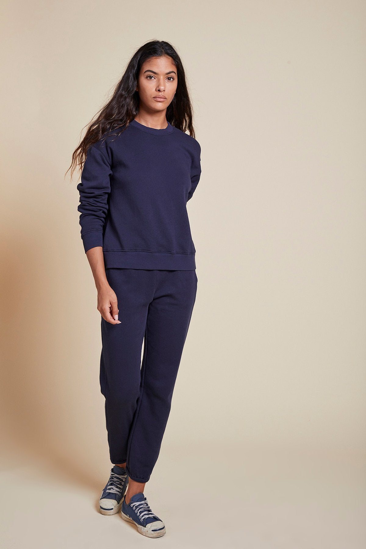 Velvet Ynez Organic Fleece Pullover in Navy