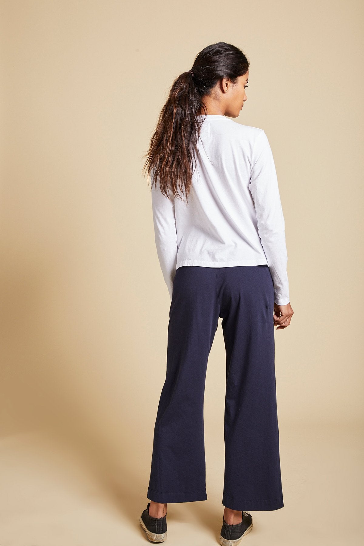 Velvet Vicente Organic Jersey Crew Long Sleeve in White
