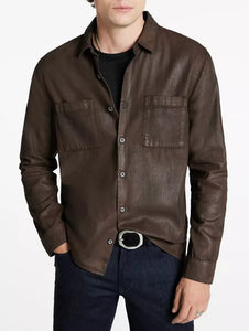 John Varvatos Cole Regular Fit L/S Shirt - Dark Brown