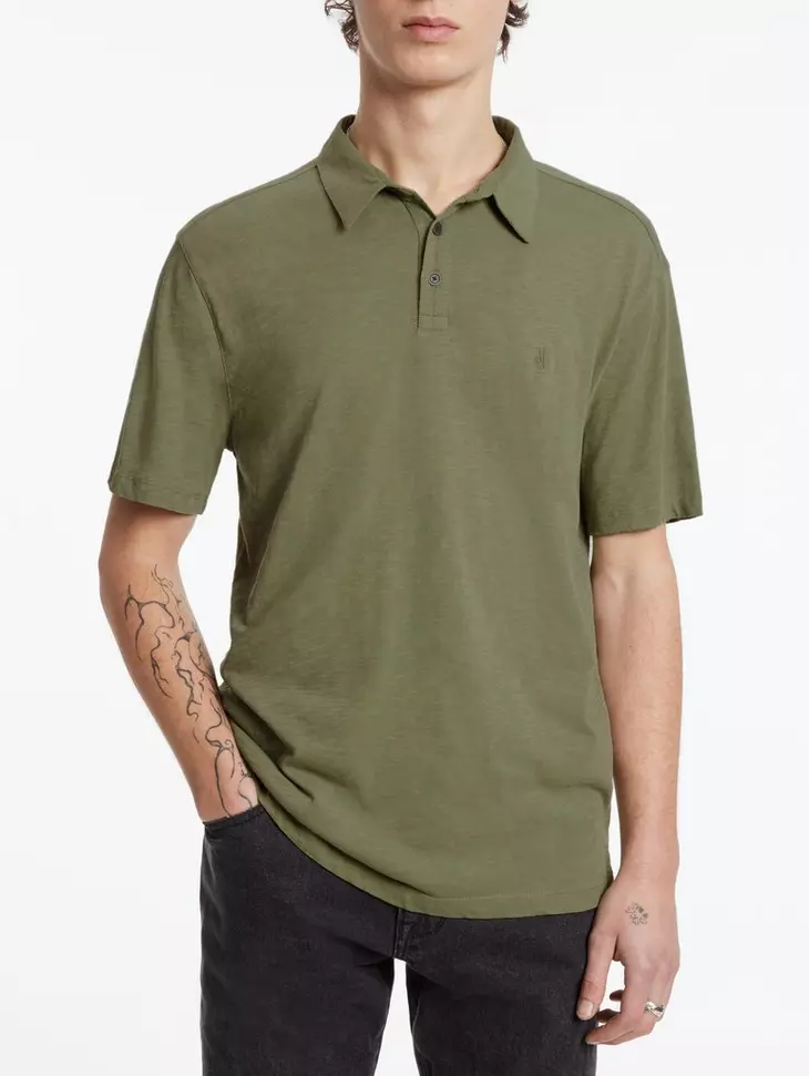 John Varvatos Victor SS Slub Peace Polo - Legume