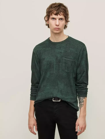 John Varvatos ATKINS L/S Crew - Dried Sage