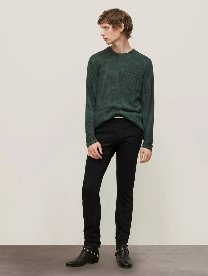 John Varvatos ATKINS L/S Crew - Dried Sage