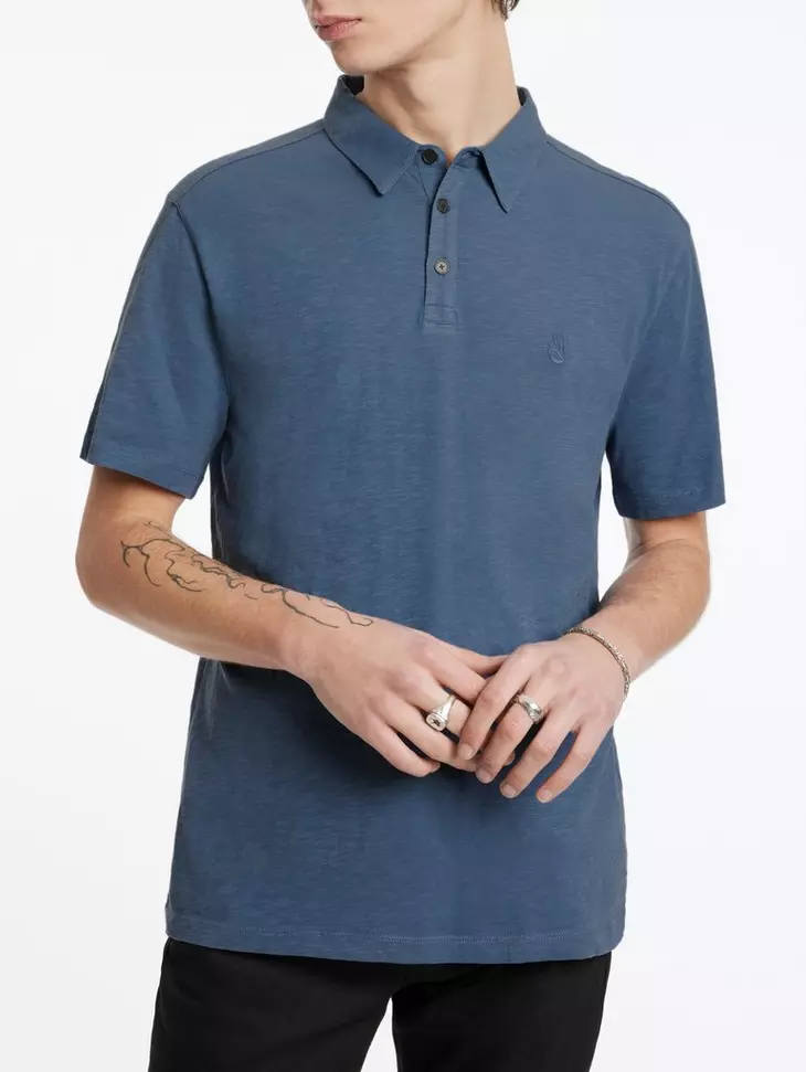 John Varvatos Victor SS Slub Peace Polo - Dutch Blue