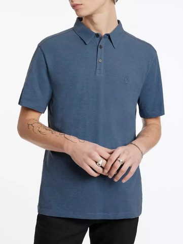 John Varvatos Victor SS Slub Peace Polo - Dutch Blue