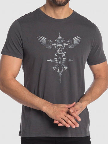 John Varvatos WINGS VINTAGE Graphic Tee - Coal