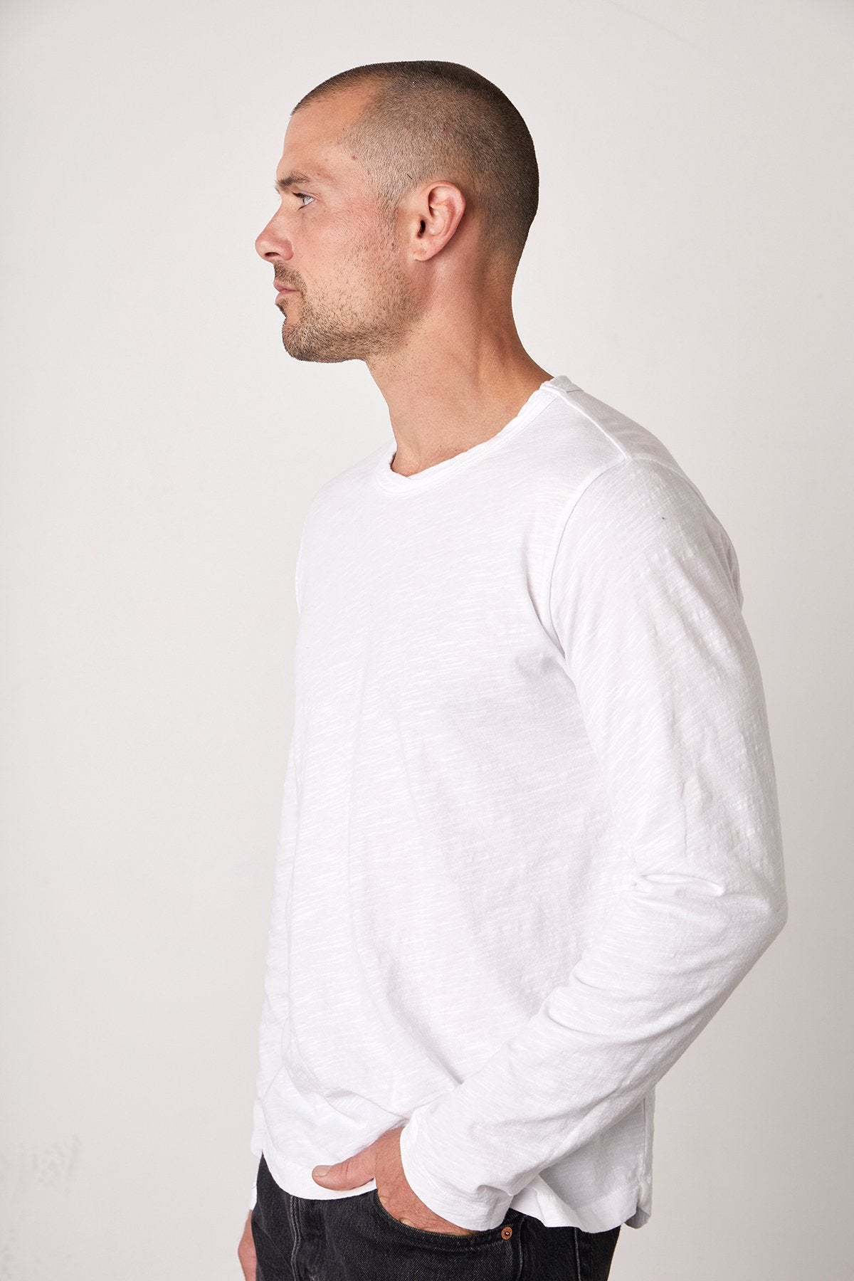 Velvet Men's DS Slub Classics L/S Top - White