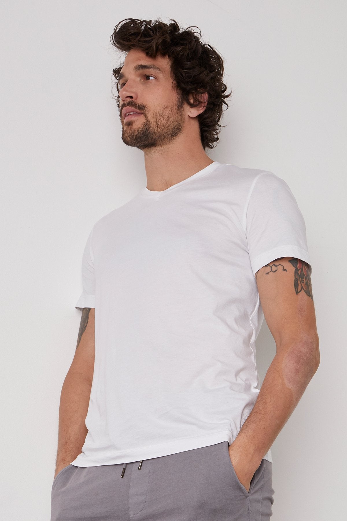 Velvet Men's DS Whisper Classics VNeck Tee - White