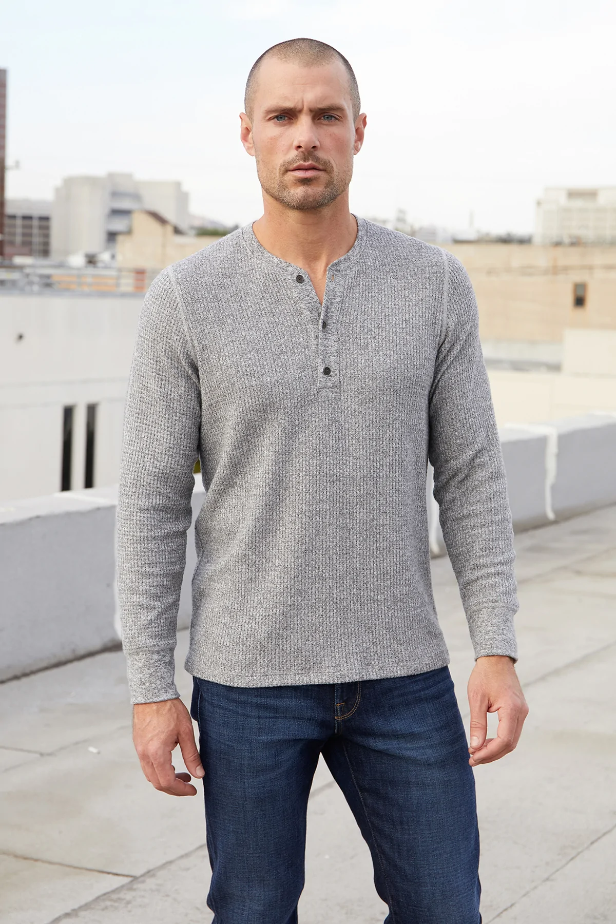 Velvet Men's Anthony02 Cozy Thermal L/S Top - Marled