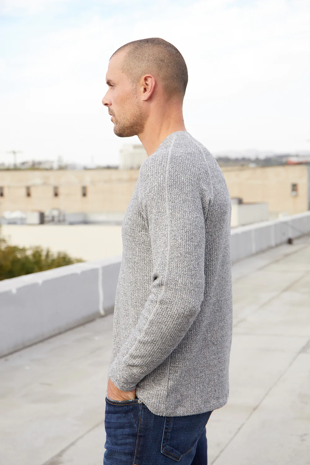 Velvet Men's Anthony02 Cozy Thermal L/S Top - Marled