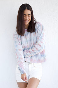 Velvet Jody TieDye Fleece Long Sleeve Top in Sunrise