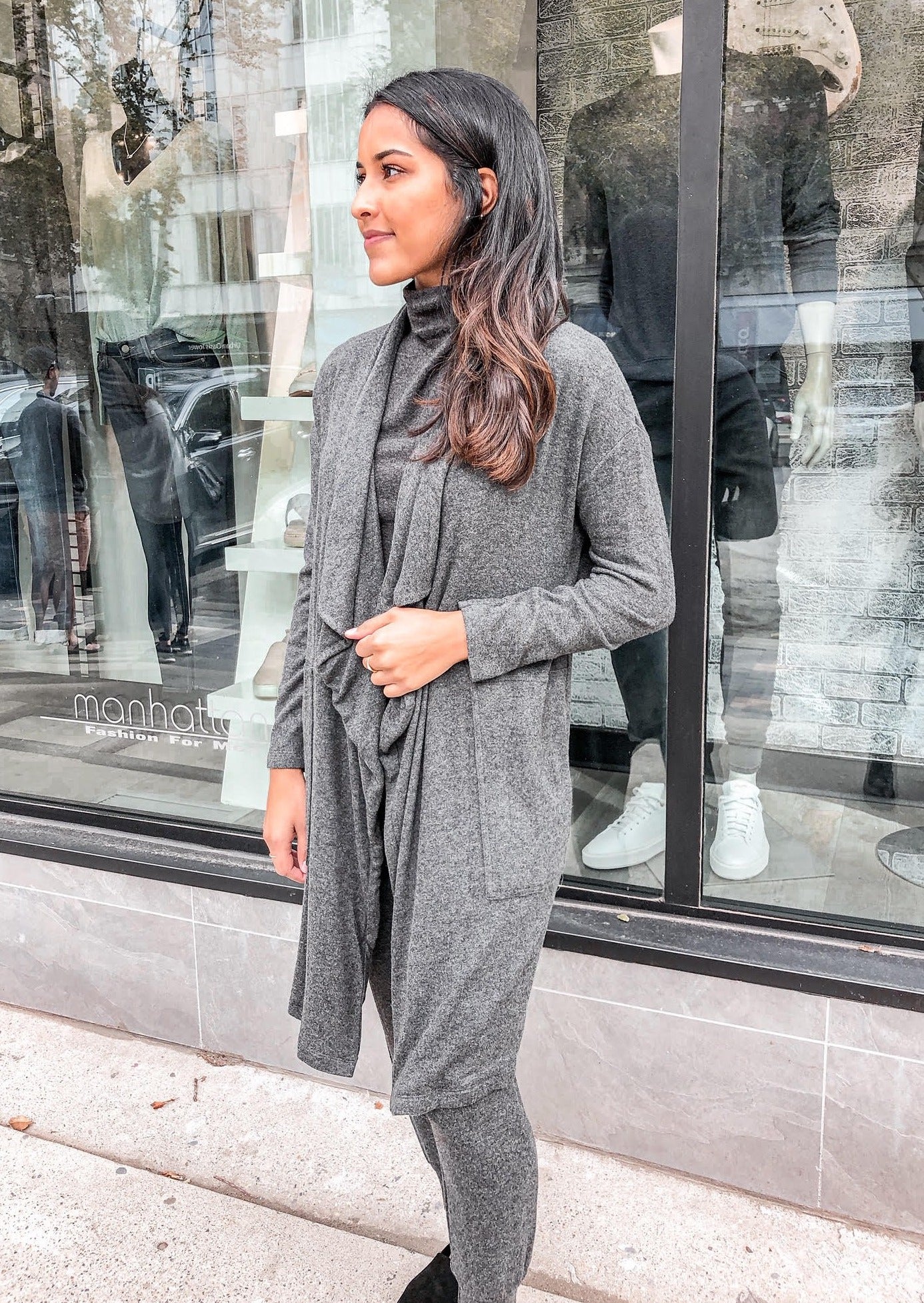 Velvet Adonia Cozy Lux Cardi in Anthracite