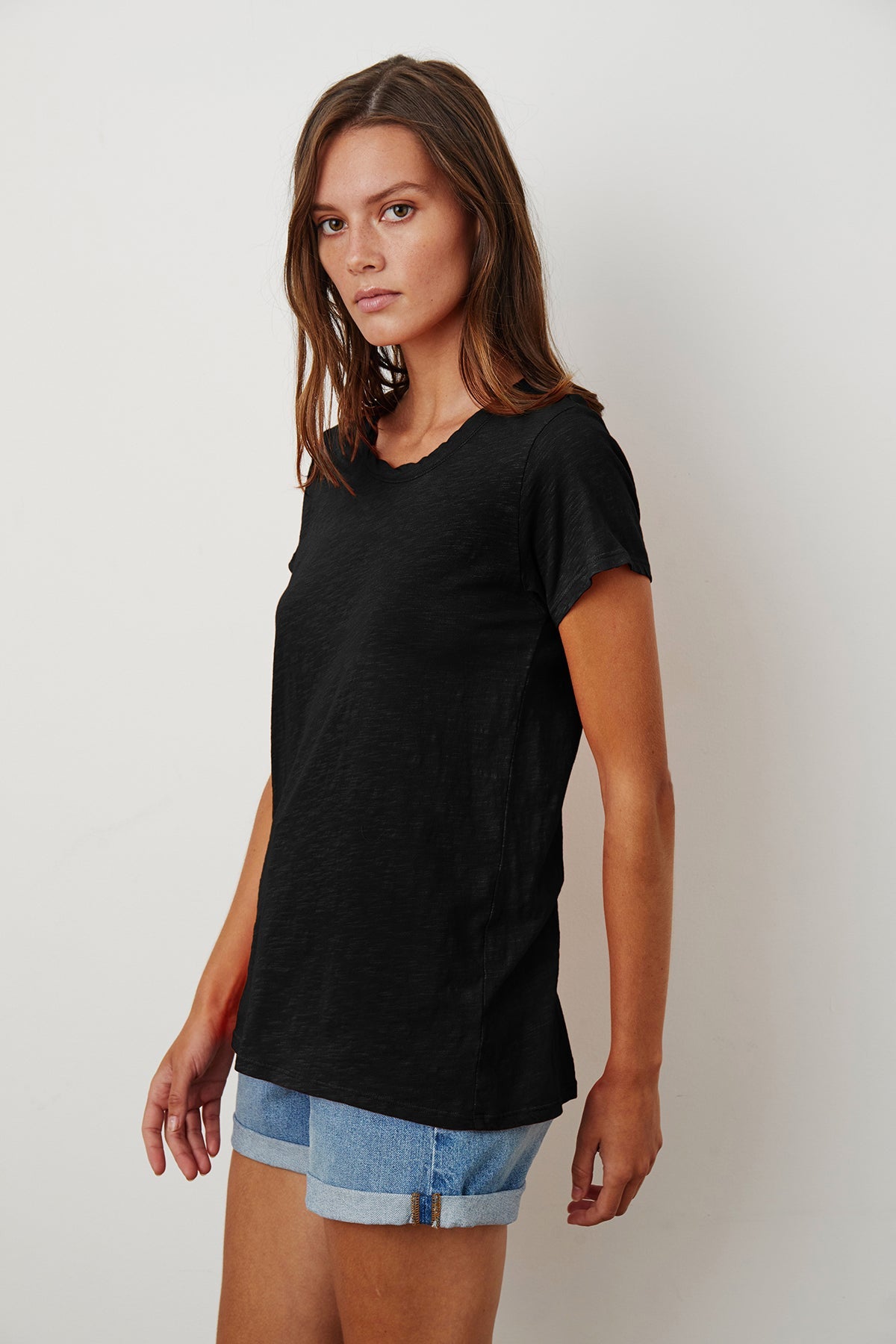 Velvet Tilly03 Originals Crew Neck Tee in Black